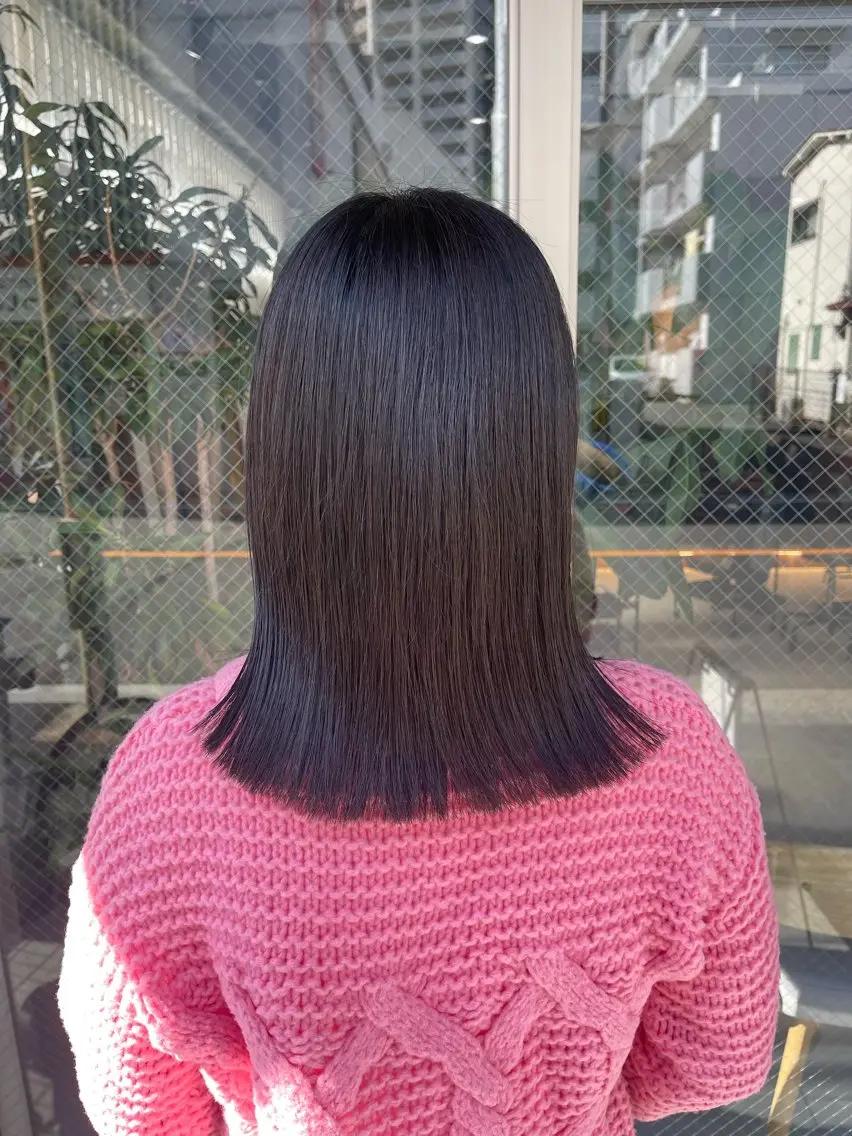 ミディアム カラー カット 縮毛矯正 トリートメント 🩵ボブ/レイヤー /髪質改善🩵のヘアスタイル