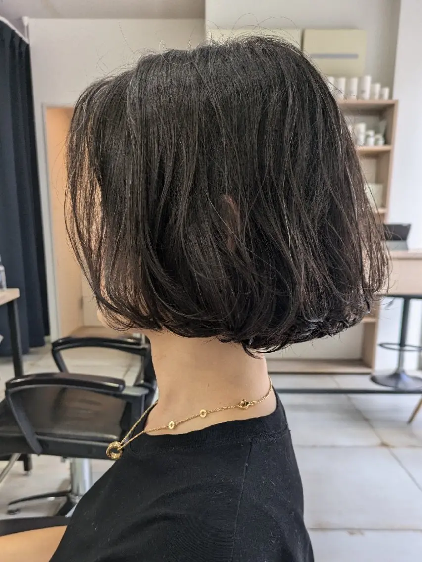 ショート パーマ ボブ くせ毛 ニュアンスパーマ カット パーマ 忙しい大人向け ショート✨️井上雄輝のヘアスタイル