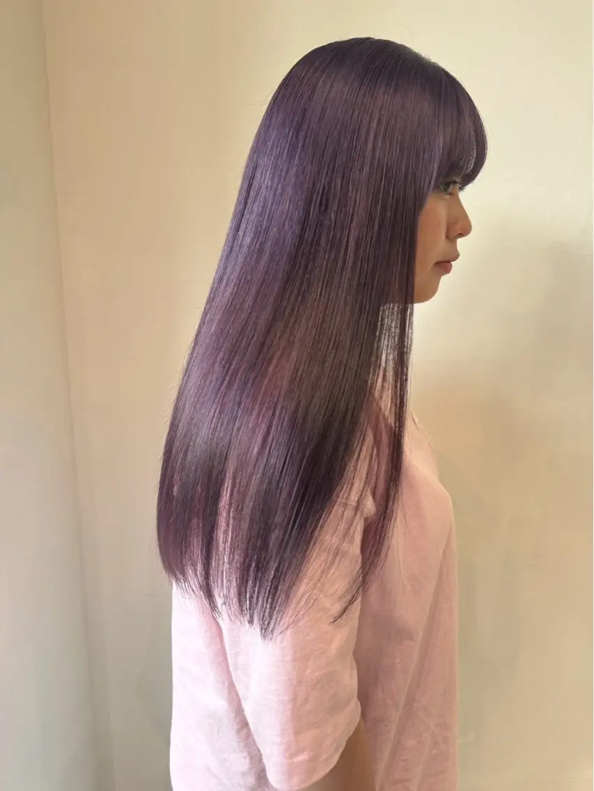 ロング ヘアカラー トリートメント カラー/ダブルカラー グレイカラー椿こはなのヘアスタイル