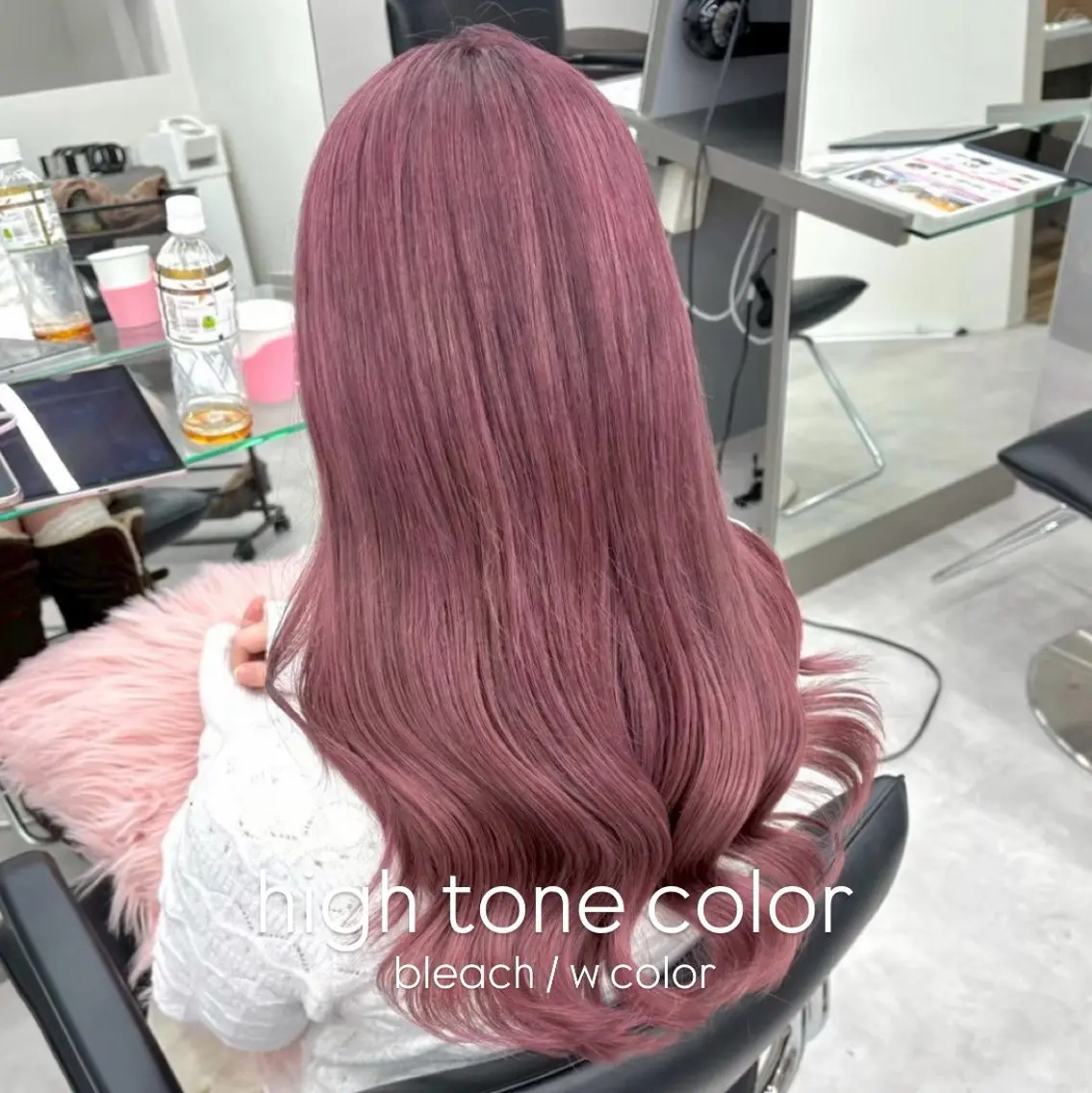カラー ブリーチ ピンクカラー カラー⋆ヘアセット ⋆エクステ⋆みゆ🌼のヘアスタイル
