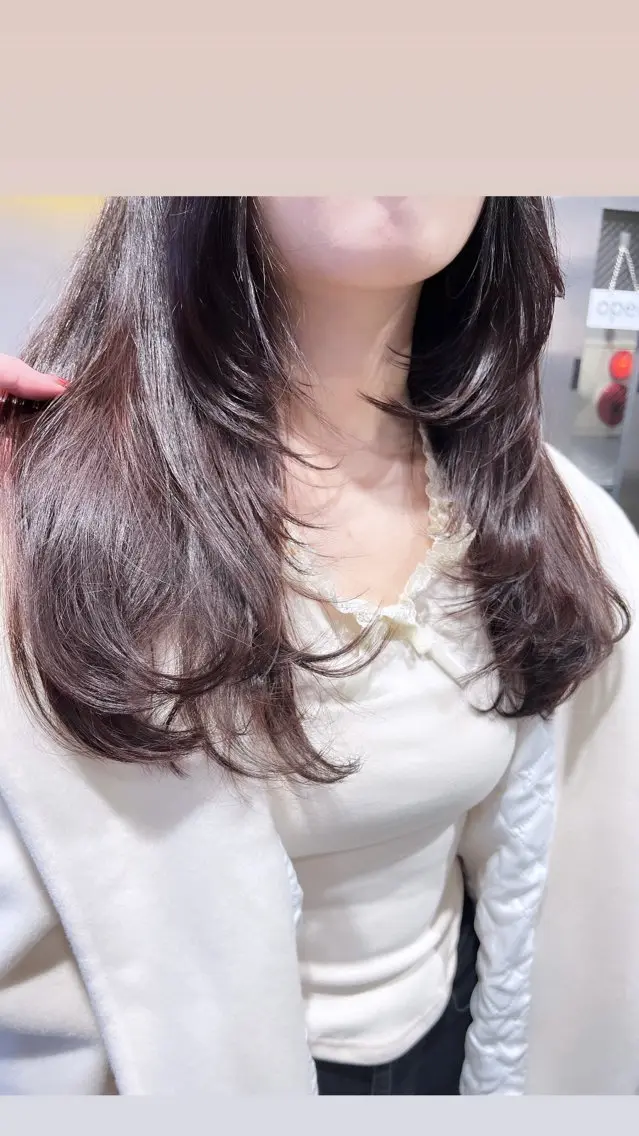 セミロング カラー パーマ ヘアアレンジ メンズ 上品＆韓国風 🥀海心🥀のヘアスタイル