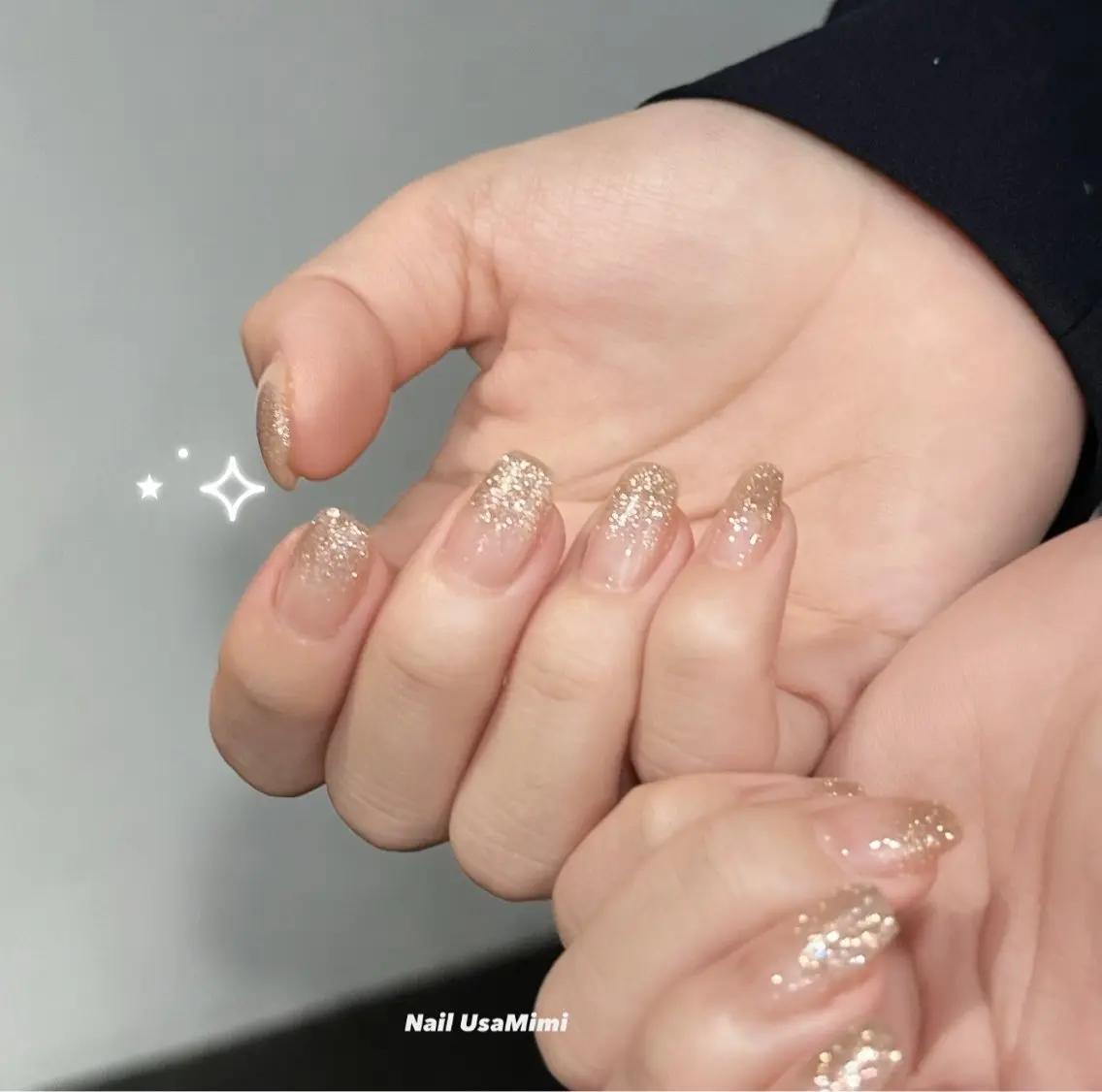ネイル ラメ(グリッター) ラメグラデーション 本町NailUsaM imi MOMOKAのネイルデザイン
