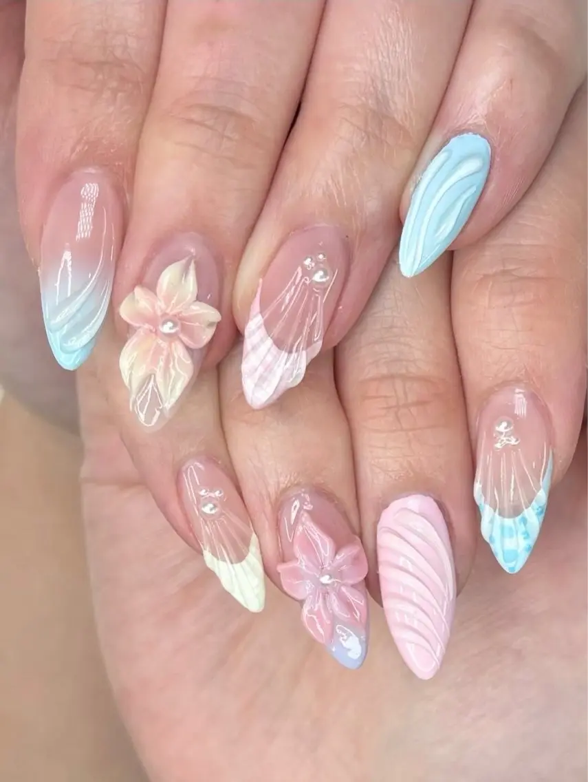 ネイル 長さ出し キラキラネイル 韓国ネイル ロングネイル ワンホンネイル ハンドネイル Josie nail salonのネイルデザイン