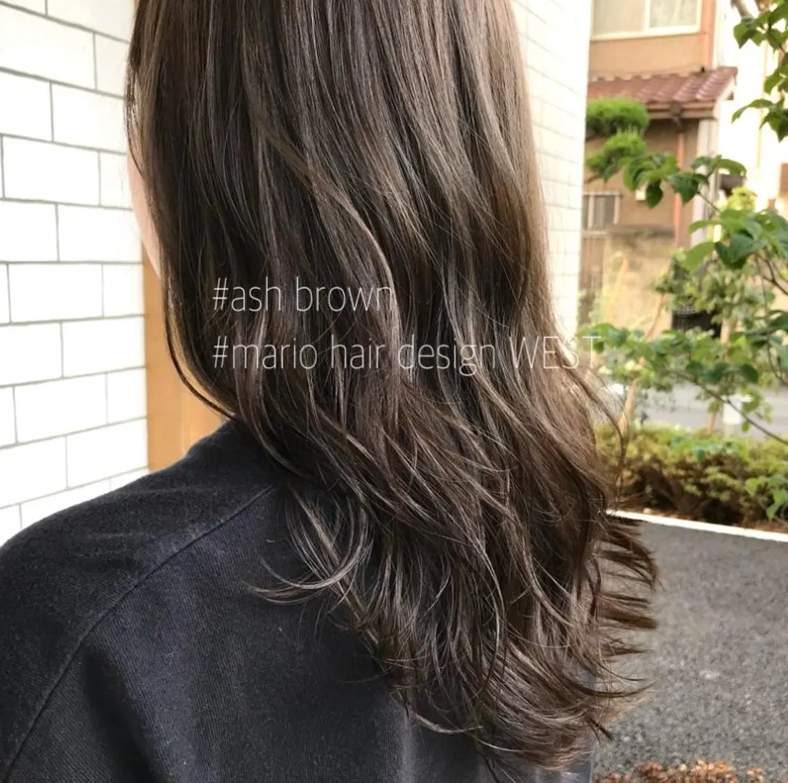 ロング カラー アッシュ アッシュブラウン ブリーチ ブラウンカラー ブリーチなしカラー 竹嶌 健吾のヘアスタイル