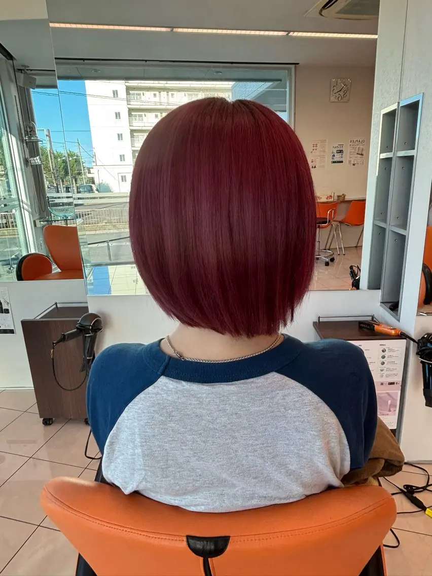 ミディアム カラー ヘアカラー 米本 実桜のヘアスタイル