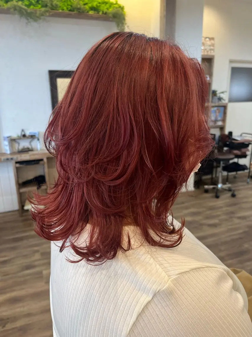 セミロング カット ヘアカラー トリートメント 暖色＊ベージュ ＊くらたあやかのヘアスタイル