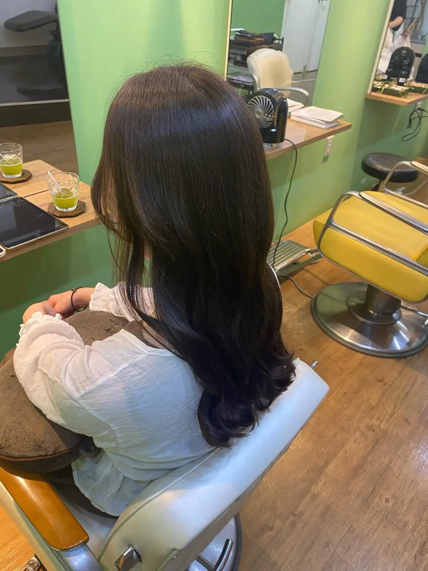 ロング カラー アディクシーカラー ブリーチ ハイライトカラー ブリーチなしカラー オーガニックカラー 【エシカル】 HOSOMIのヘアスタイル