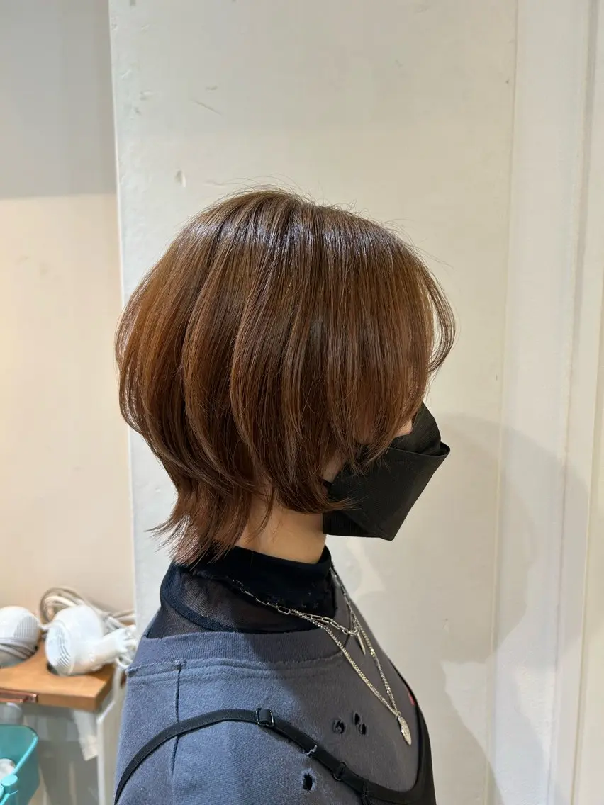 ショート 顔周りカット レイヤーカット ショートヘア 小顔カット ウルフカット カット 盛本 彩乃のヘアスタイル