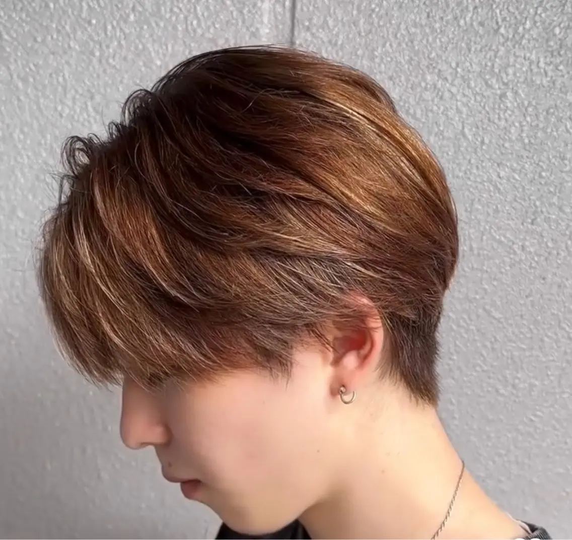 ショート カラー ハイライトカラー ハイライト ヘアカラー 似合わせパーマ🔥 河浪 大智のヘアスタイル