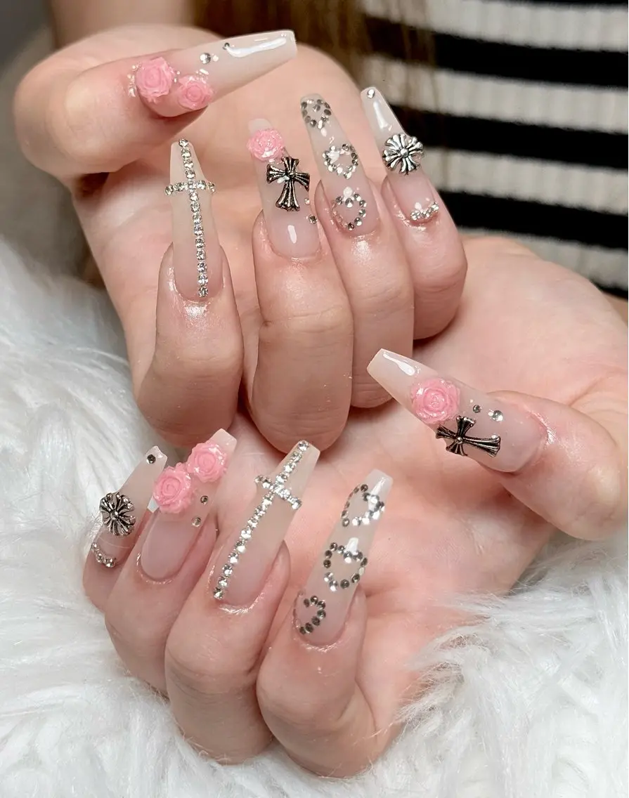 ネイル クリアネイル ドット フラッシュネイル フレンチネイル マグネットネイル ハンドネイル ハンドケア Aria Nail Beautyのネイルデザイン