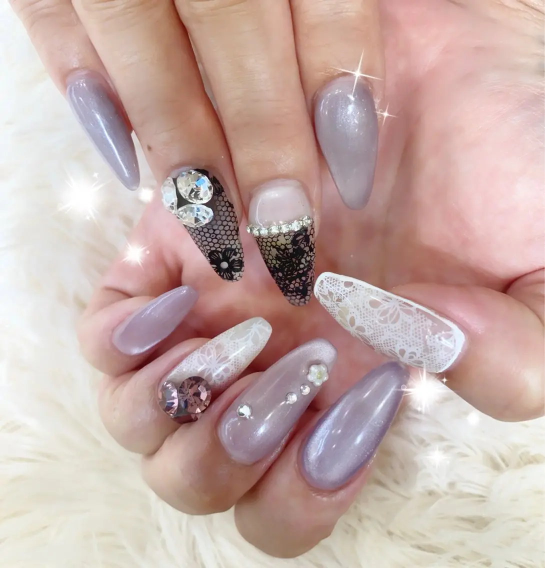ネイル レース マグネットネイル ハンドネイル ネイルサロン nail_upのネイルデザイン