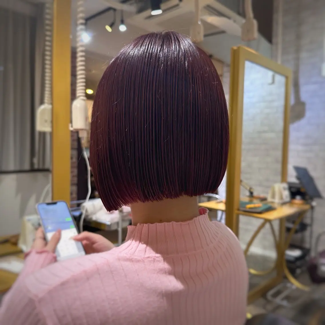 ショート カラー ボブ ヘアカラー Saki💛心斎橋 髪質改善/艶カラーのヘアスタイル