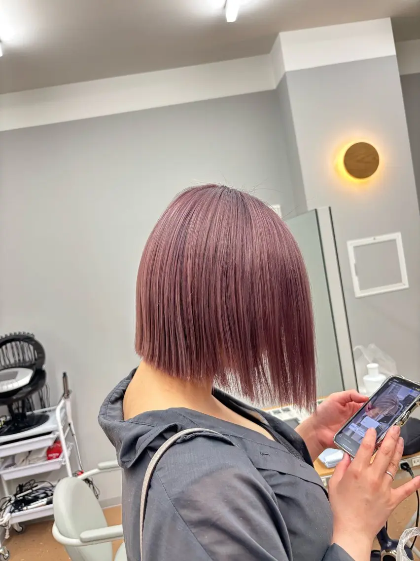カラー ラベンダーカラー ピンクカラー ピンクラベンダー 内藤 美幸のヘアスタイル
