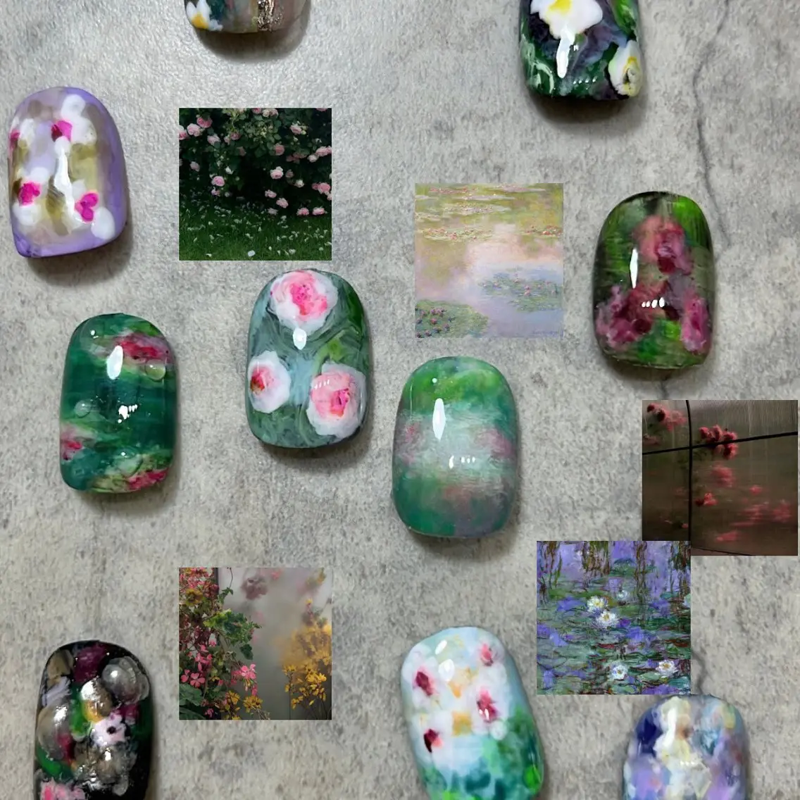 ネイル グリーン ハンドネイル vegh. nail/阿波座のネイルデザイン