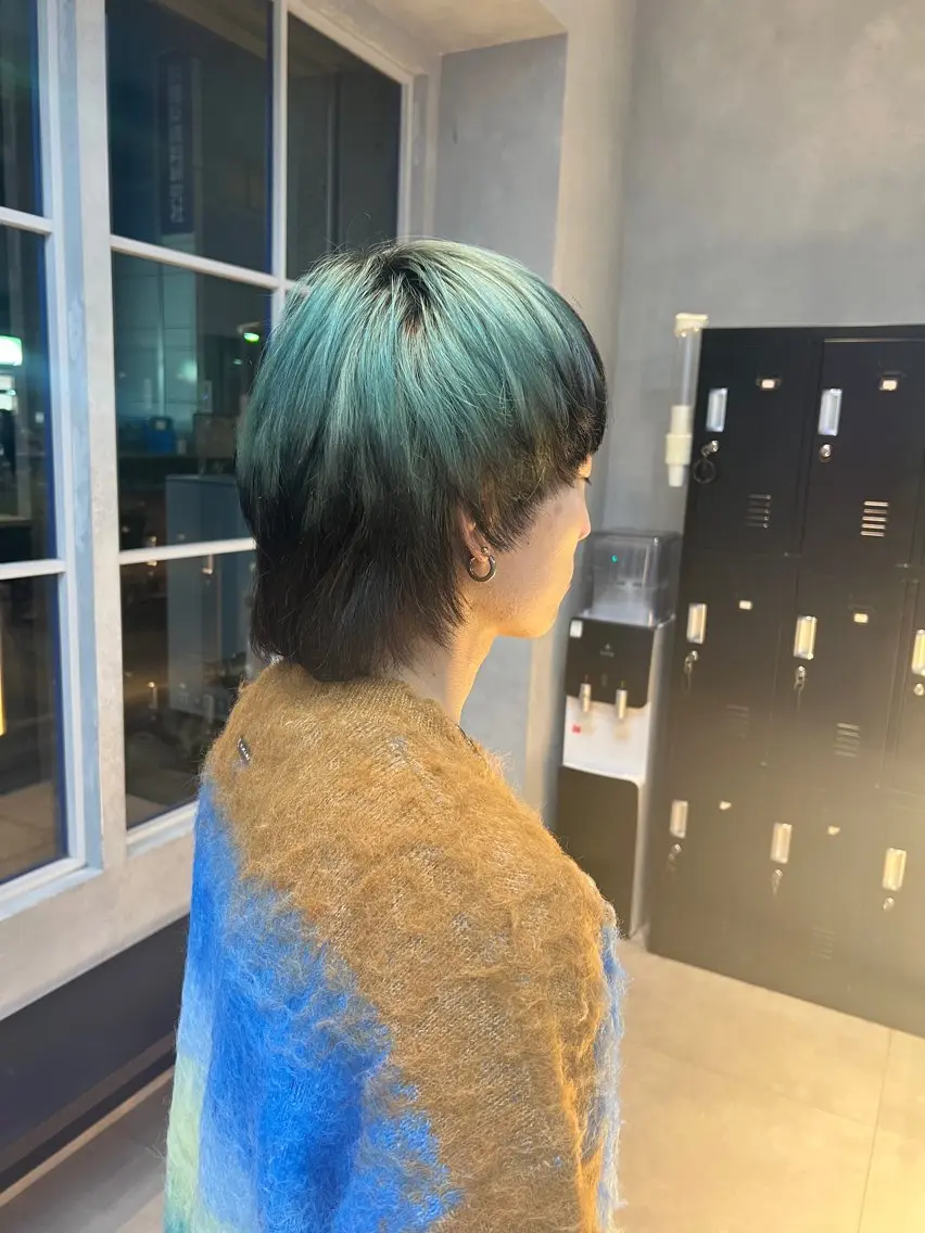 カラー メンズ ミント ミントグリーン 🐬Lala 🐬のヘアスタイル