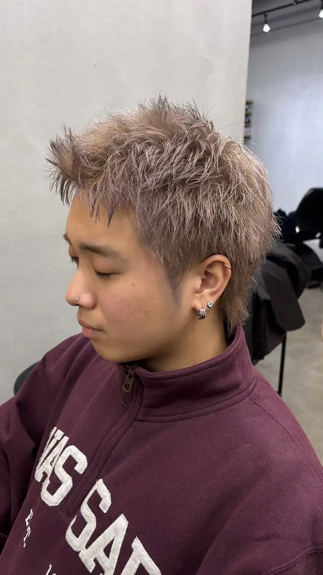 ショート カラー メンズ メンズハイトーン スパイキーショート ハイトーンカラー ショートヘア カット ヘアカラー トリートメント メンズ支持率NO.1 マサキのヘアスタイル