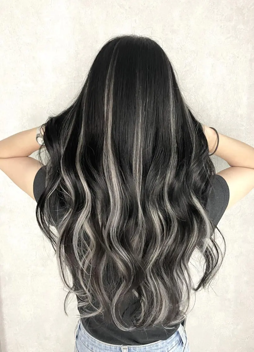 【一気にロングしてデザインも楽しみたい方はこちら💁】最高級品質人毛100%シールエクステ80本の写真