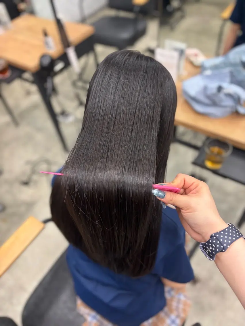ロング カット 縮毛矯正 Lutia新宿 ayane◝✩のヘアスタイル