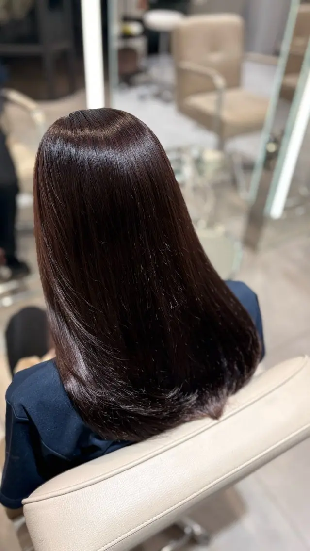 セミロング ピンクラベンダー 山中 萌百花のヘアスタイル