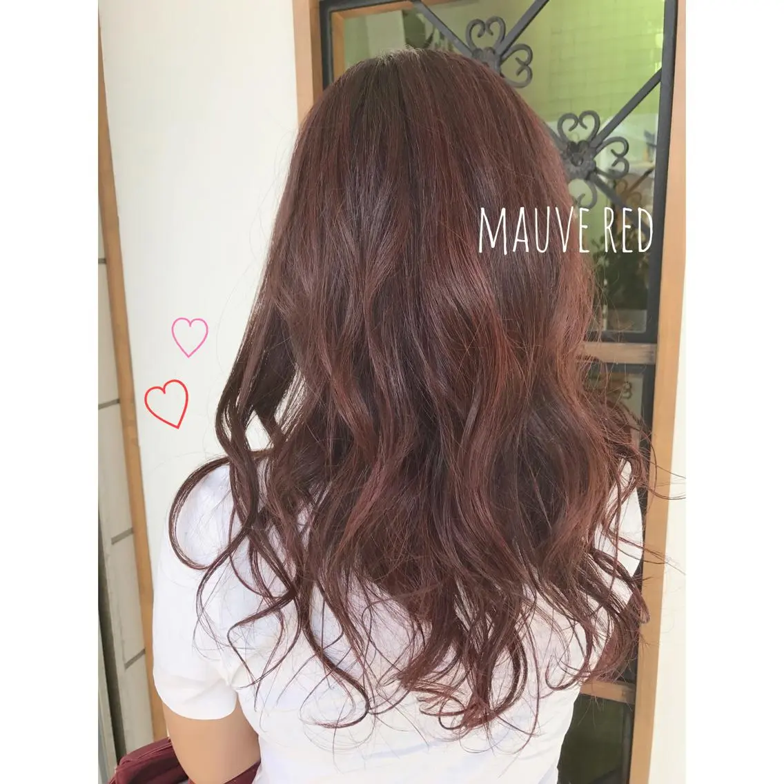 ロング カラー ヘアアレンジ ダブルカラー レッドカラー シアーベージュニスト 🥣大石亜里紗のヘアスタイル