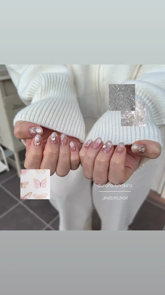 ネイル グラデーション キラキラネイル ラメ(グリッター) ラメグラデーション ハンドネイル 深夜ネイルサロン eub.m_nailのネイルデザイン