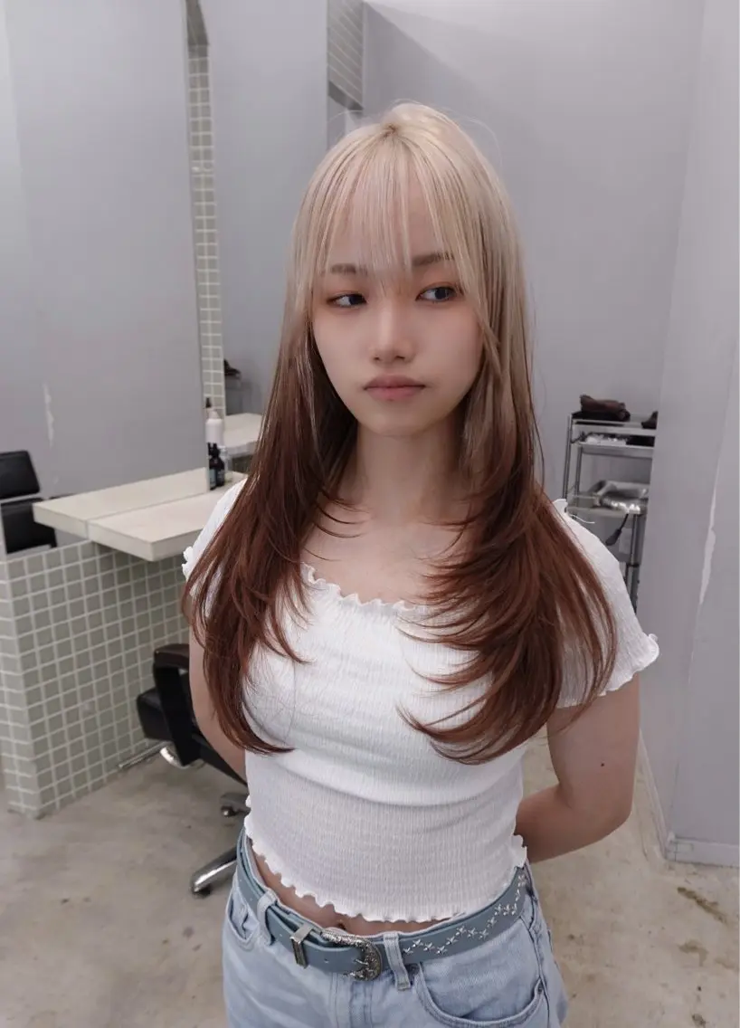 ✅最高級ケアブリーチ(リタッチ)+髪質改善カラー+3stepプレミアムトリートメント✨の写真