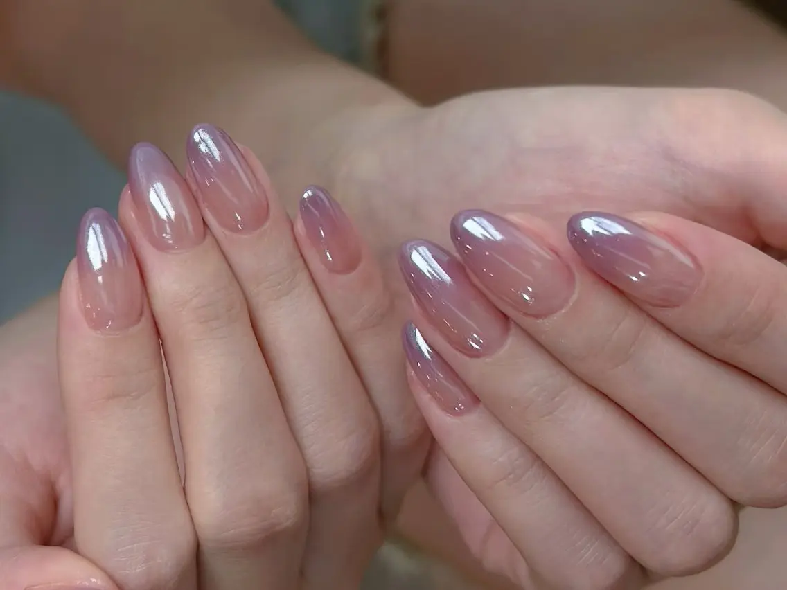 メンズ ネイル メンズ韓国風 オーロラネイル チークネイル 長さ出し フレンチネイル ハンドネイル NEW NAIL 池袋のネイルデザイン