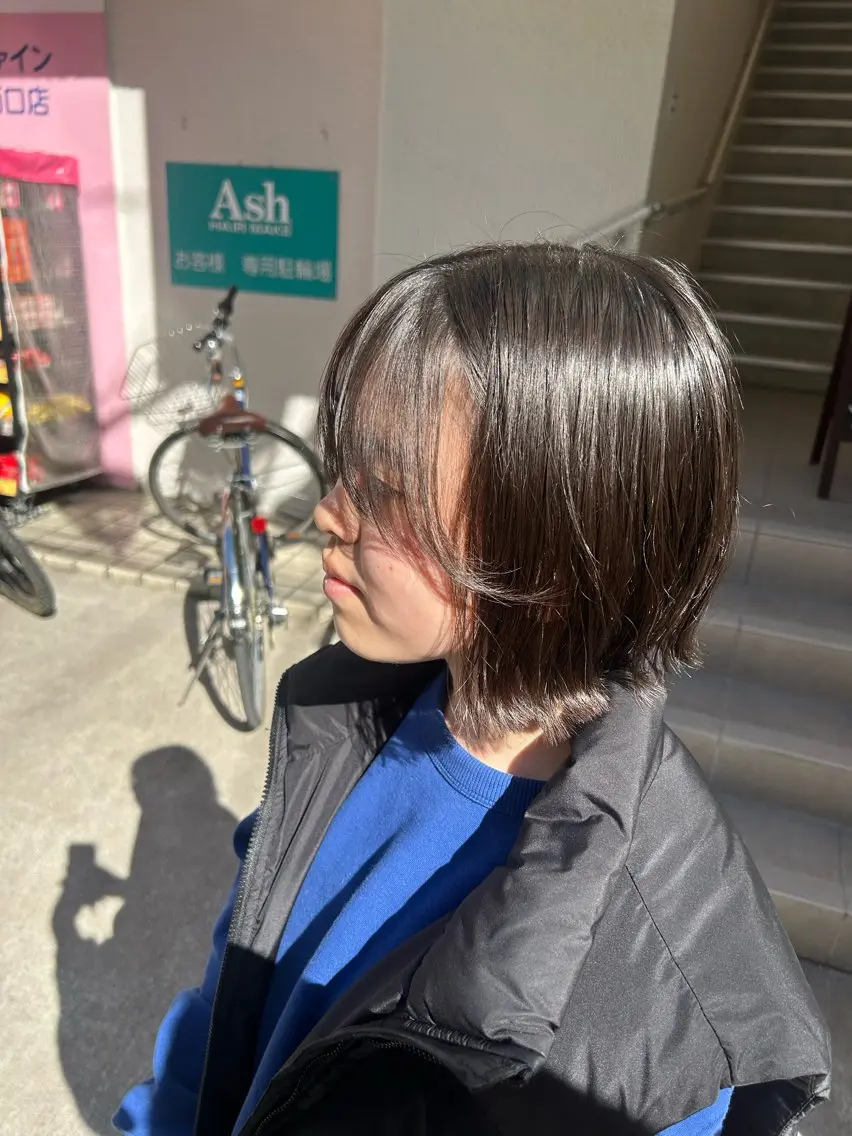 ミディアム 外ハネヘア 🌈縮毛矯正/カラー 🌈若林けんしんのヘアスタイル