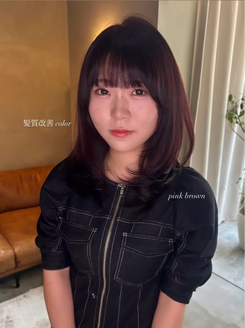 ミディアム カット ヘアカラー トリートメント 神山美歌/髪質改善 /八丁堀のヘアスタイル