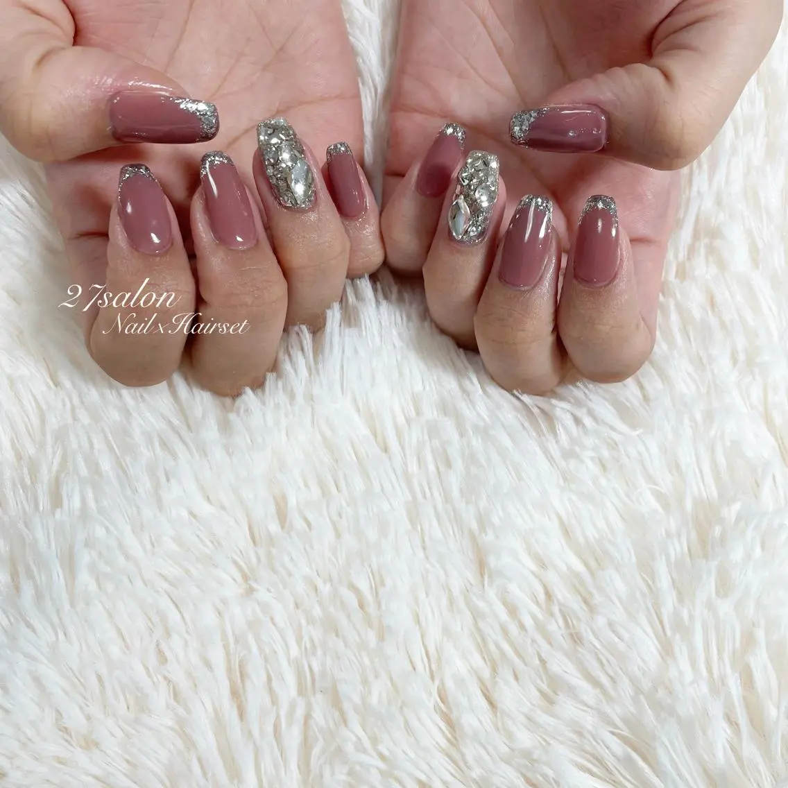 ネイル フレンチネイル ガラスフレンチ 27salon yuinaのネイルデザイン
