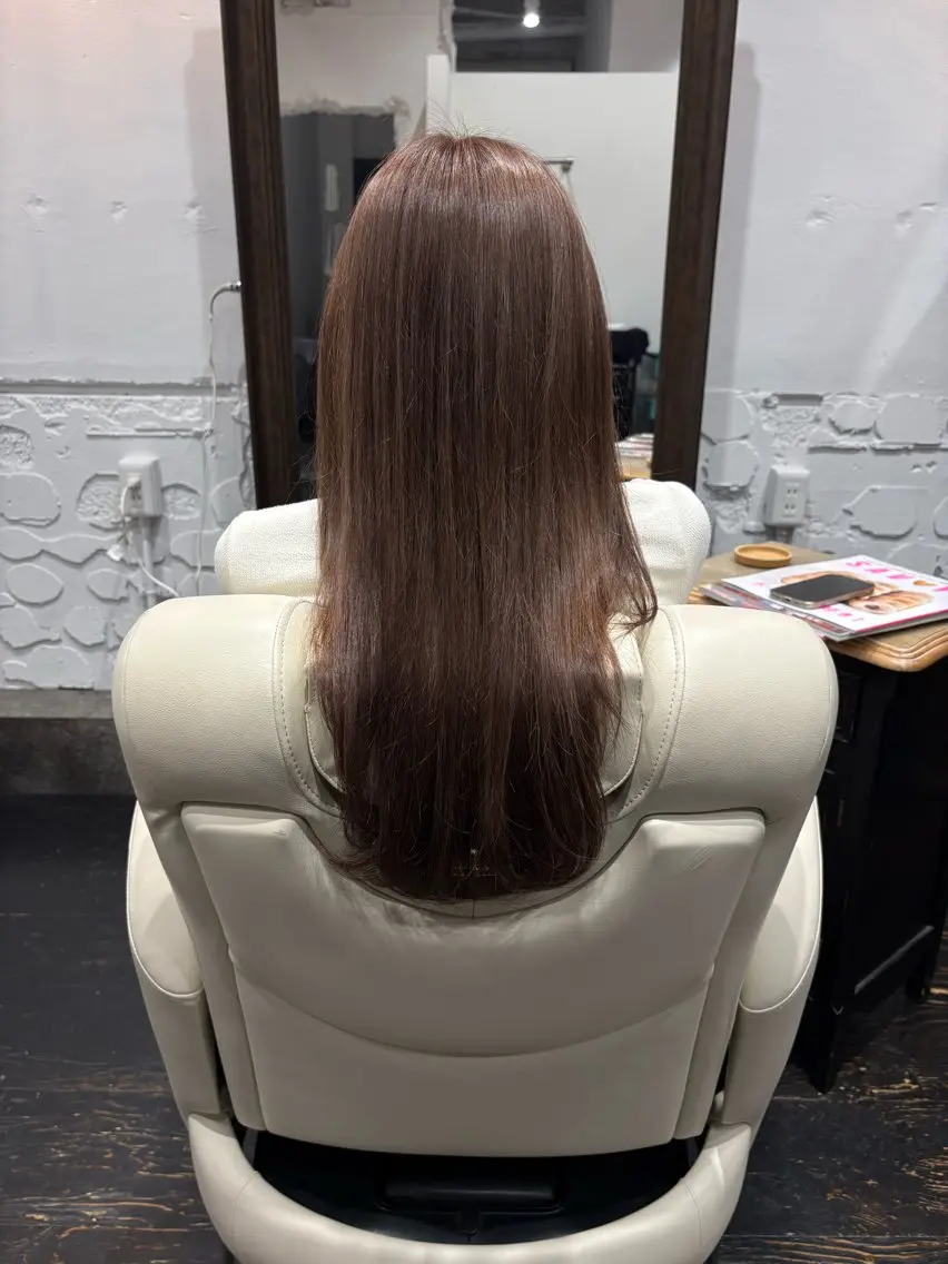 ロング カラー ブリーチ 透明感カラー グレージュ ミルクティーグレージュ カット ヘアカラー こと/都島 /ARCOIRISのヘアスタイル