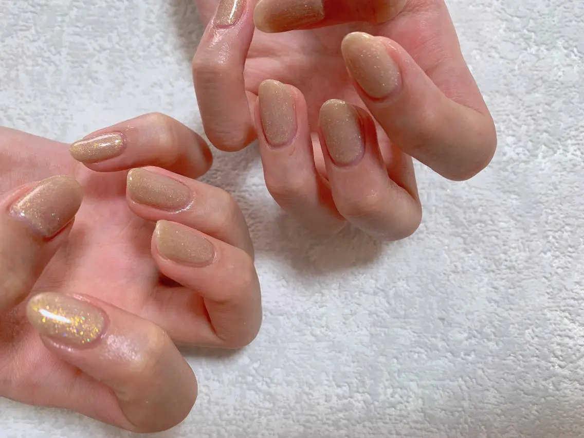 ネイル ジェルネイル 韓国ネイル ラメ(グリッター) メンズネイル ワンカラーネイル kiki nail たまプラーザのネイルデザイン