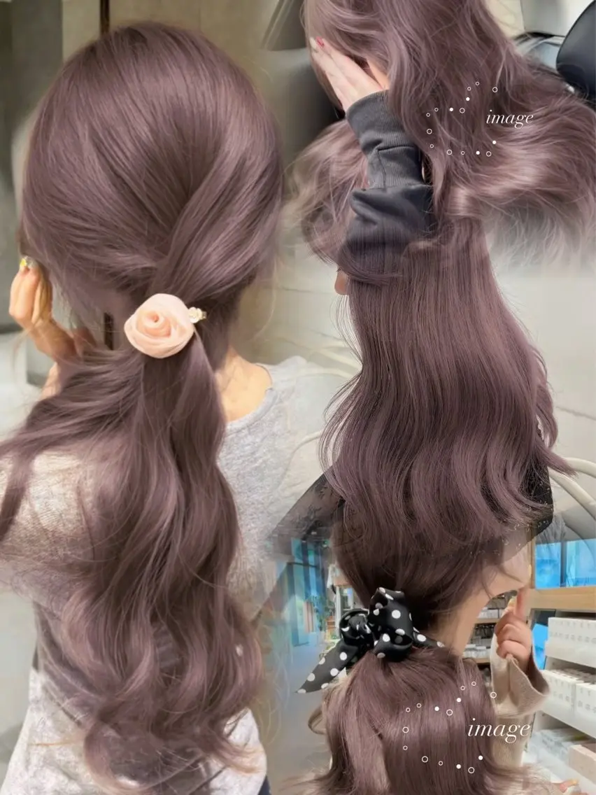 ロング ヘアカラー トリートメント 淡色ラベンダー♡ ニーナ🎀🦙のヘアスタイル