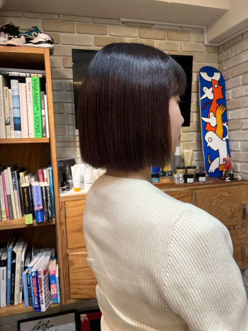 ミディアム ボブ 髪質改善 カット 縮毛矯正 増田 晃大のヘアスタイル
