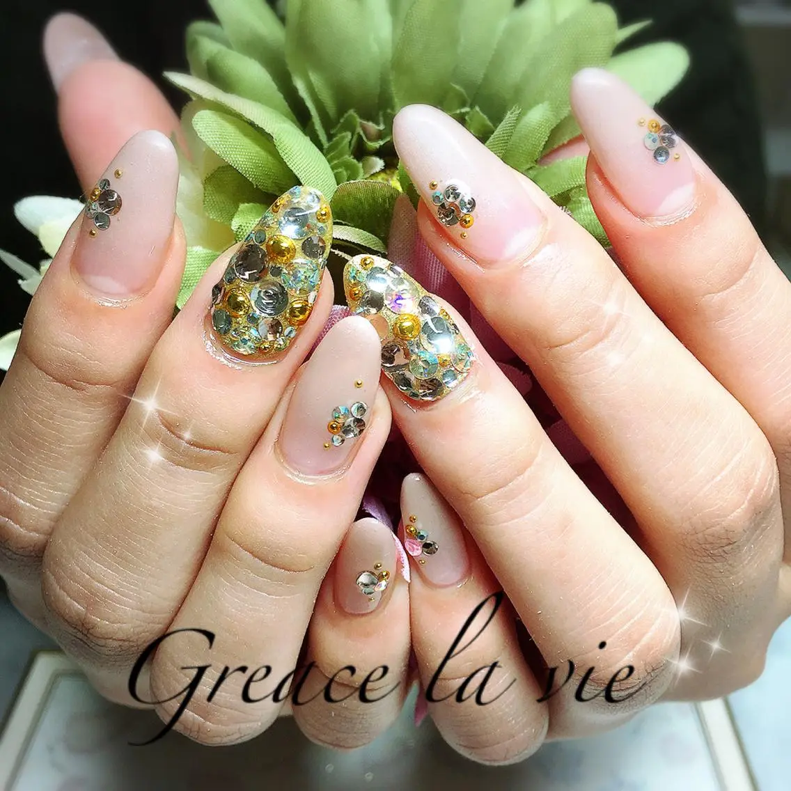 ロング ネイル シンプルネイル Greace  la vieのネイルデザイン