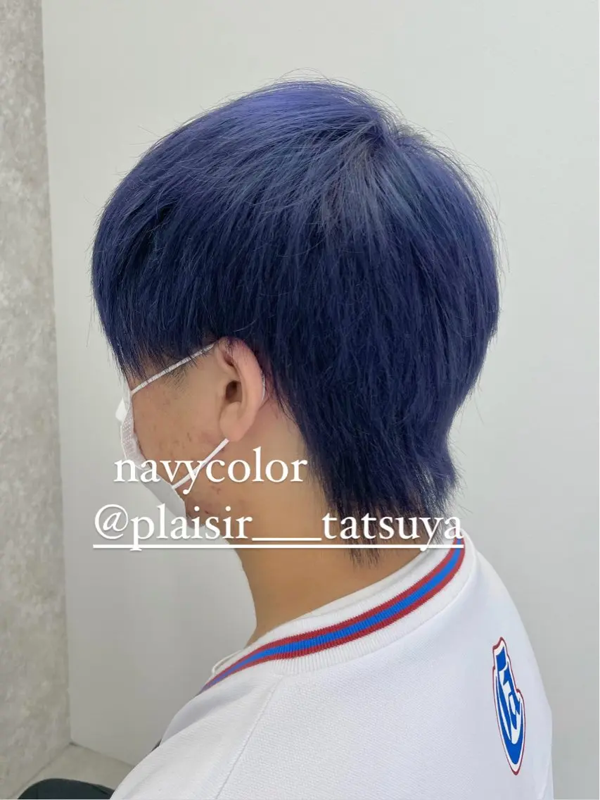 ショート カラー メンズ メンズバレイヤージュ バレイヤージュ ブルーカラー 透明感カラー デザインカラー カット ヘアカラー トリートメント 佐々木 達也のヘアスタイル