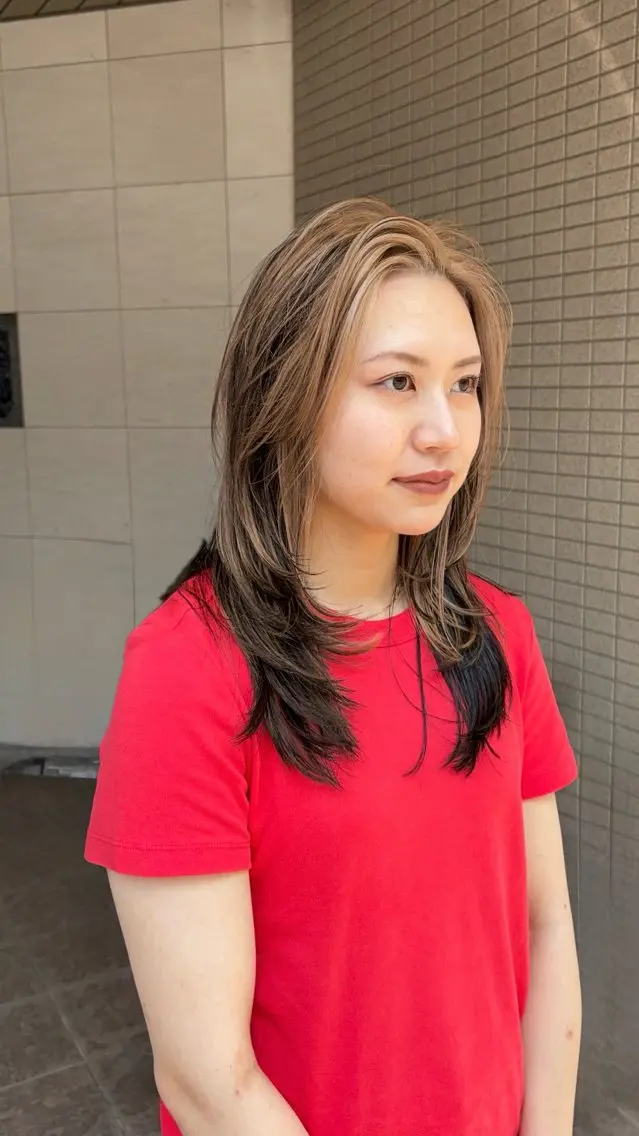 ミディアム カット ヘアカラー トリートメント ムラカミリム/cut /似合わせcolorのヘアスタイル