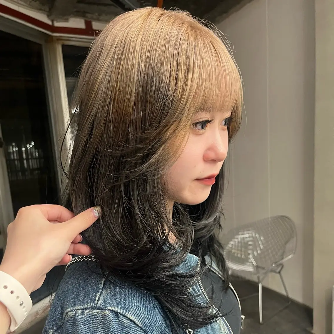 ミディアム カラー ヘアカラー 石間 優愛のヘアスタイル
