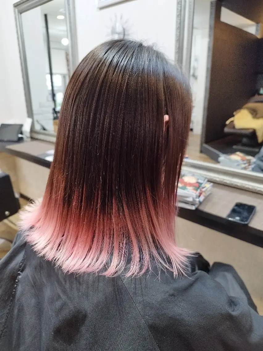 ミディアム カット ヘアカラー 名駅★シールエクステ ☆ブリーチ★加藤のヘアスタイル