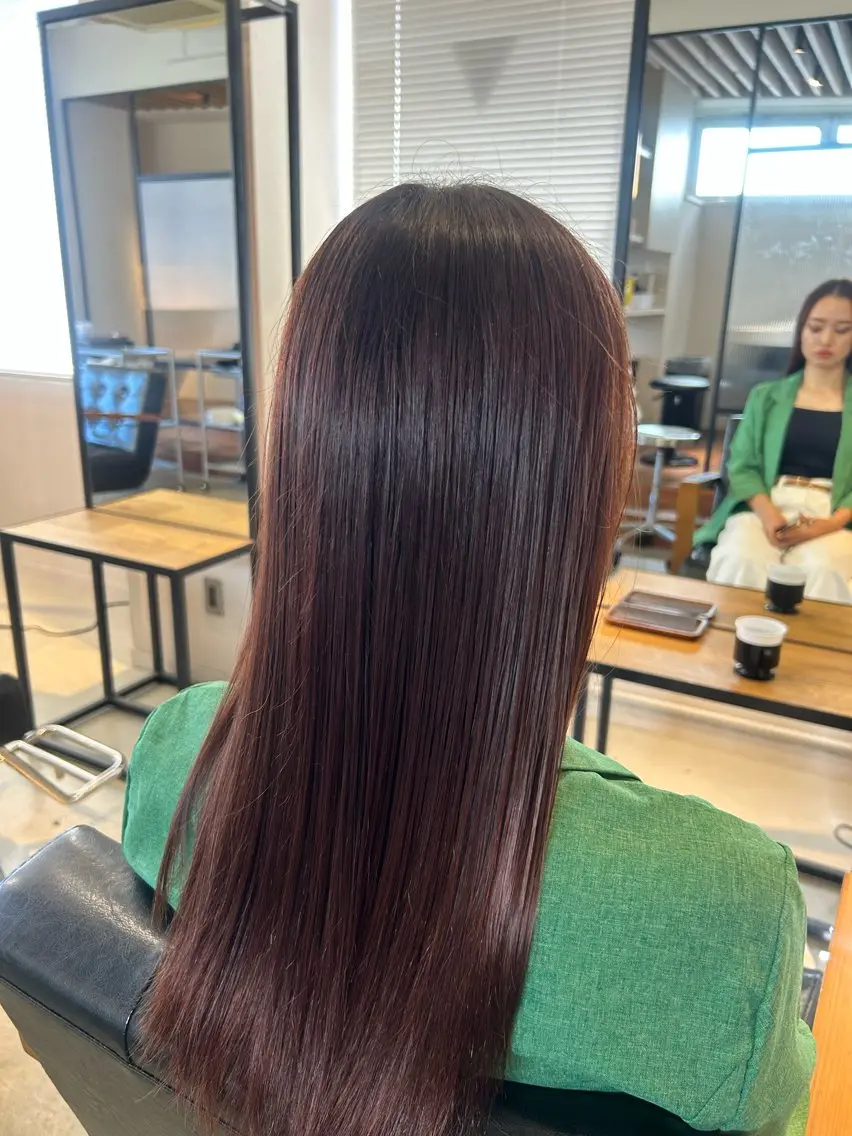 ロング カラー 栄/海外風カラー/ ナチュラル縮毛のヘアスタイル