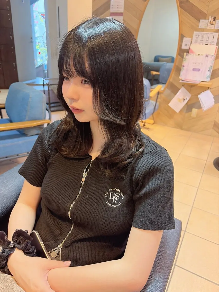 ミディアム ミディアムレイヤー レイヤーカット トリートメント ヘアカラー ボブカット艶髪 酸性ストレート響太のヘアスタイル