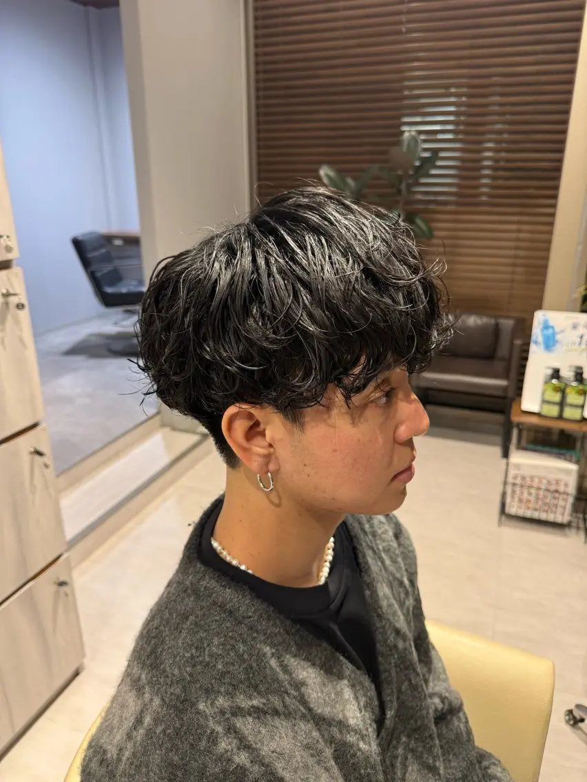 メンズ メンズパーマ カット パーマ 田辺 湧愛のヘアスタイル