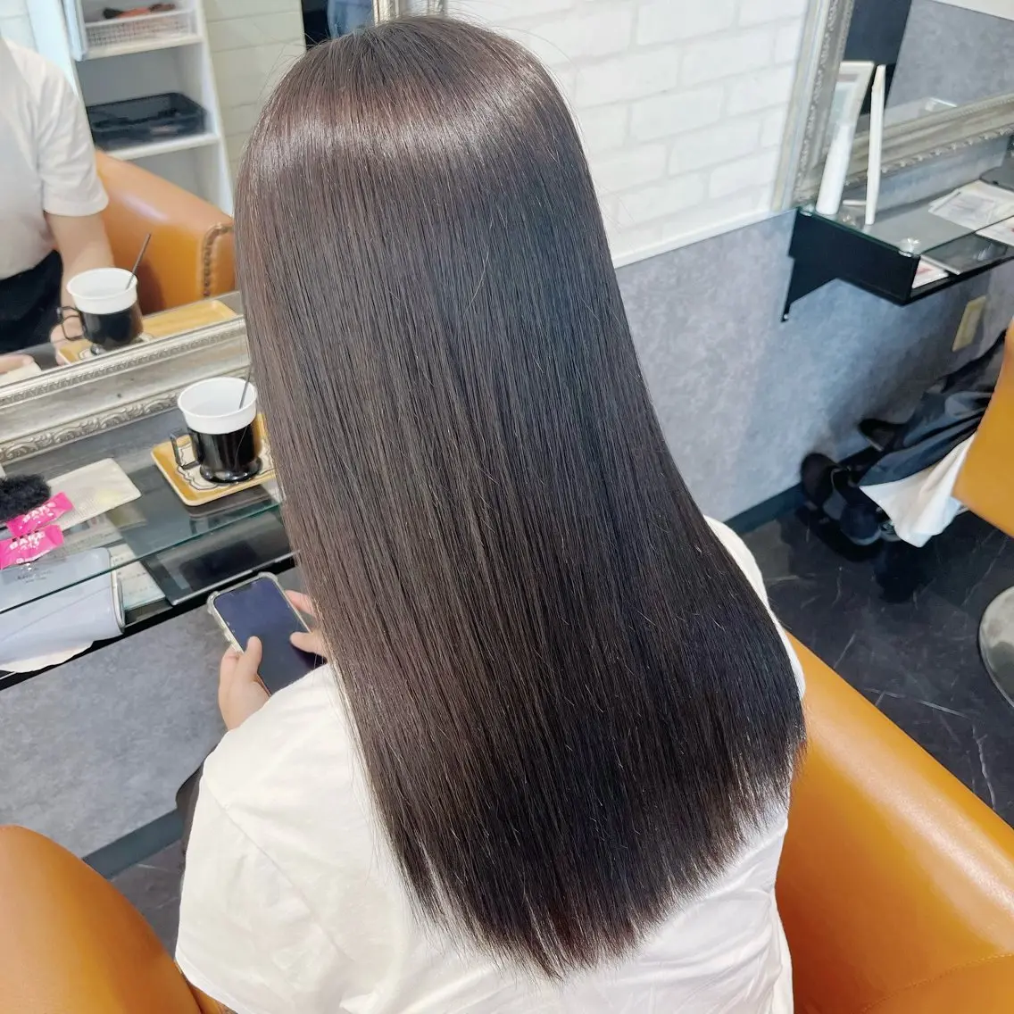 セミロング 伸ばしかけ 縮毛矯正 松本 沙城のヘアスタイル