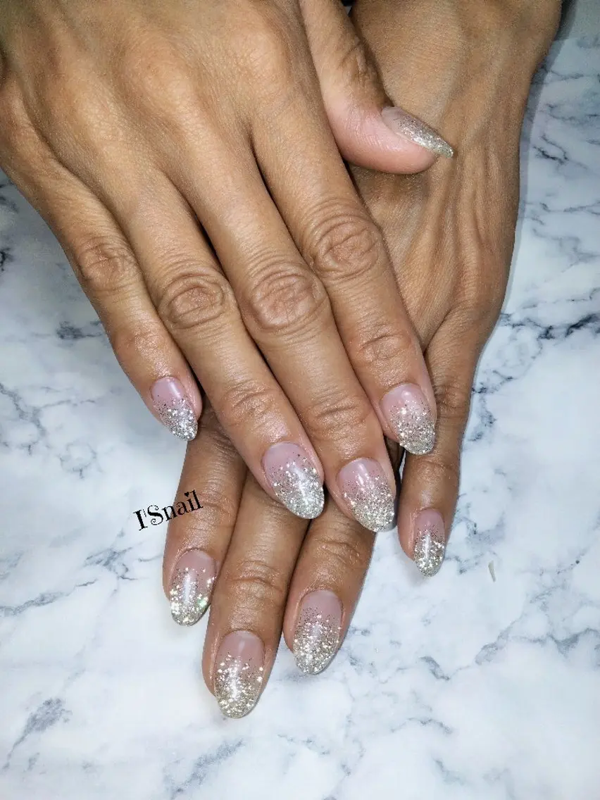 ネイル フラッシュネイル シルバー ハンドネイル I'S nail 佐野のネイルデザイン