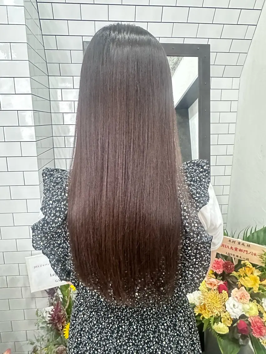 ロング カット 縮毛矯正 トリートメント 妙見 知洋のヘアスタイル