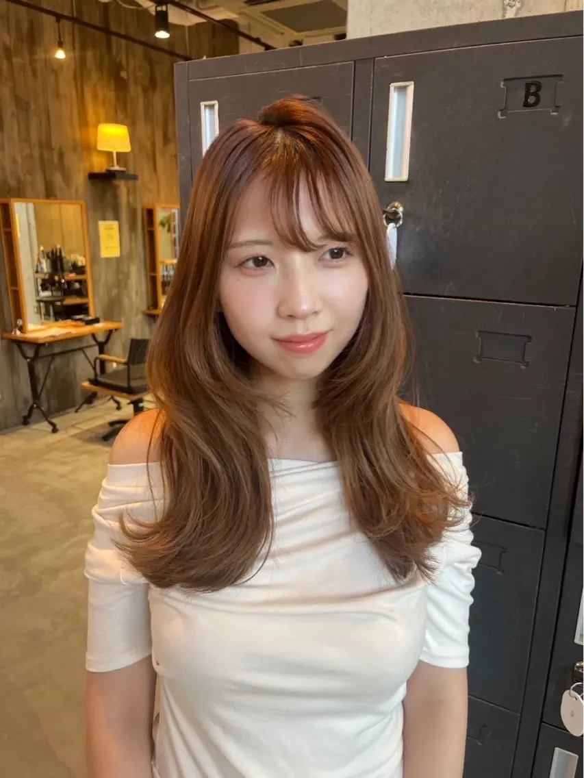 ロング カラー レイヤーカット カット ヘアカラー haruka ♡レイヤー/透明感のヘアスタイル