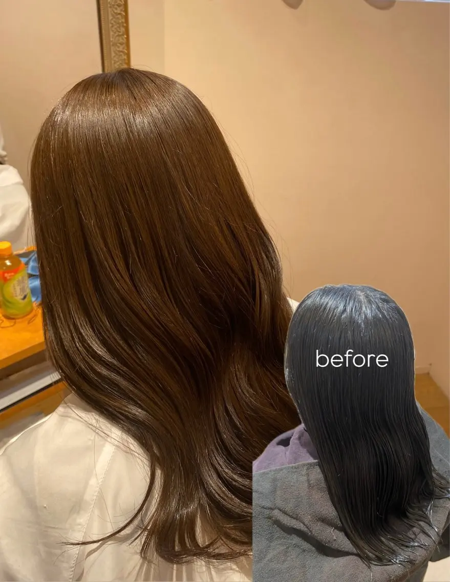 カラー ベージュカラー ヘアカラー Lita4F ミユウ🌻のヘアスタイル