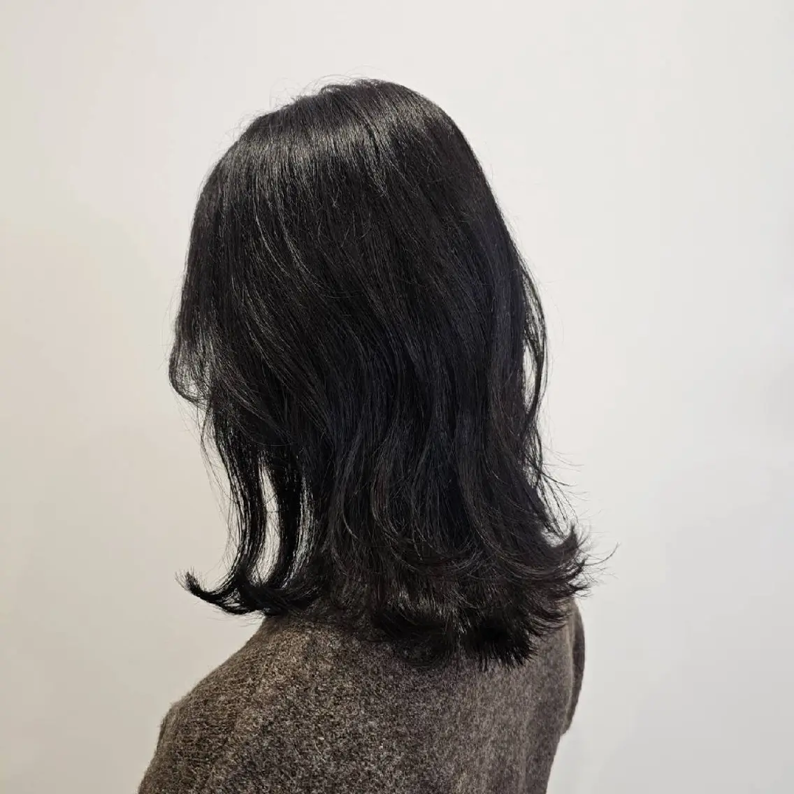 ミディアム カラー 黒髪 くびれヘア 韓国風ヘア シールエクステ🎀 ホシノ🕒ユウカのヘアスタイル
