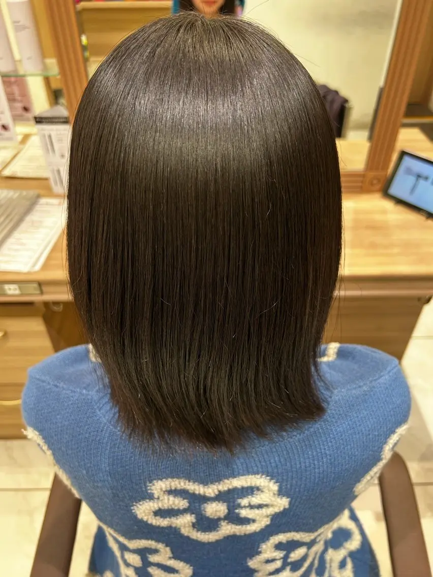 ミディアム 縮毛矯正 トリートメント 小平 悠人のヘアスタイル