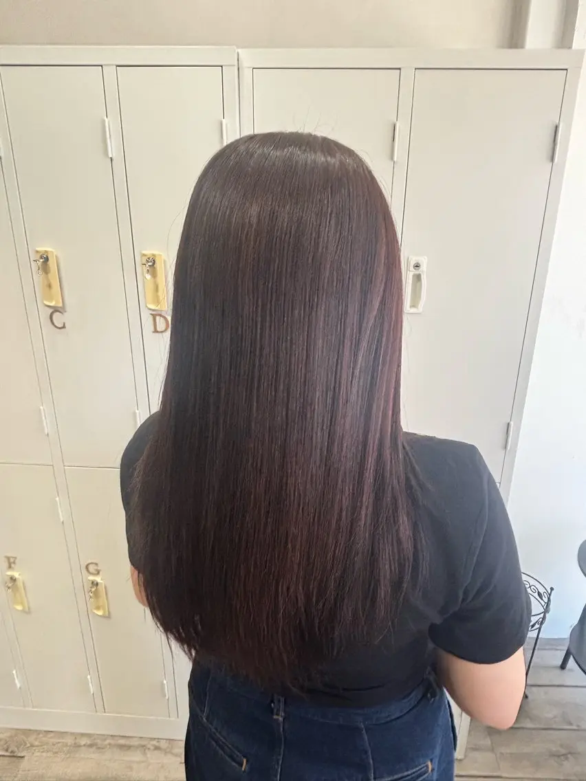 ロング カラー ブリーチ ブラウンカラー ブリーチなしカラー ピンクカラー ピンクブラウン ヘアカラー トリートメント ヘアセット ROMEO京橋 🤍✨岡村瑠花のヘアスタイル